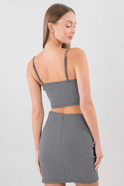 Top copas tweed NEGRO BLANCO