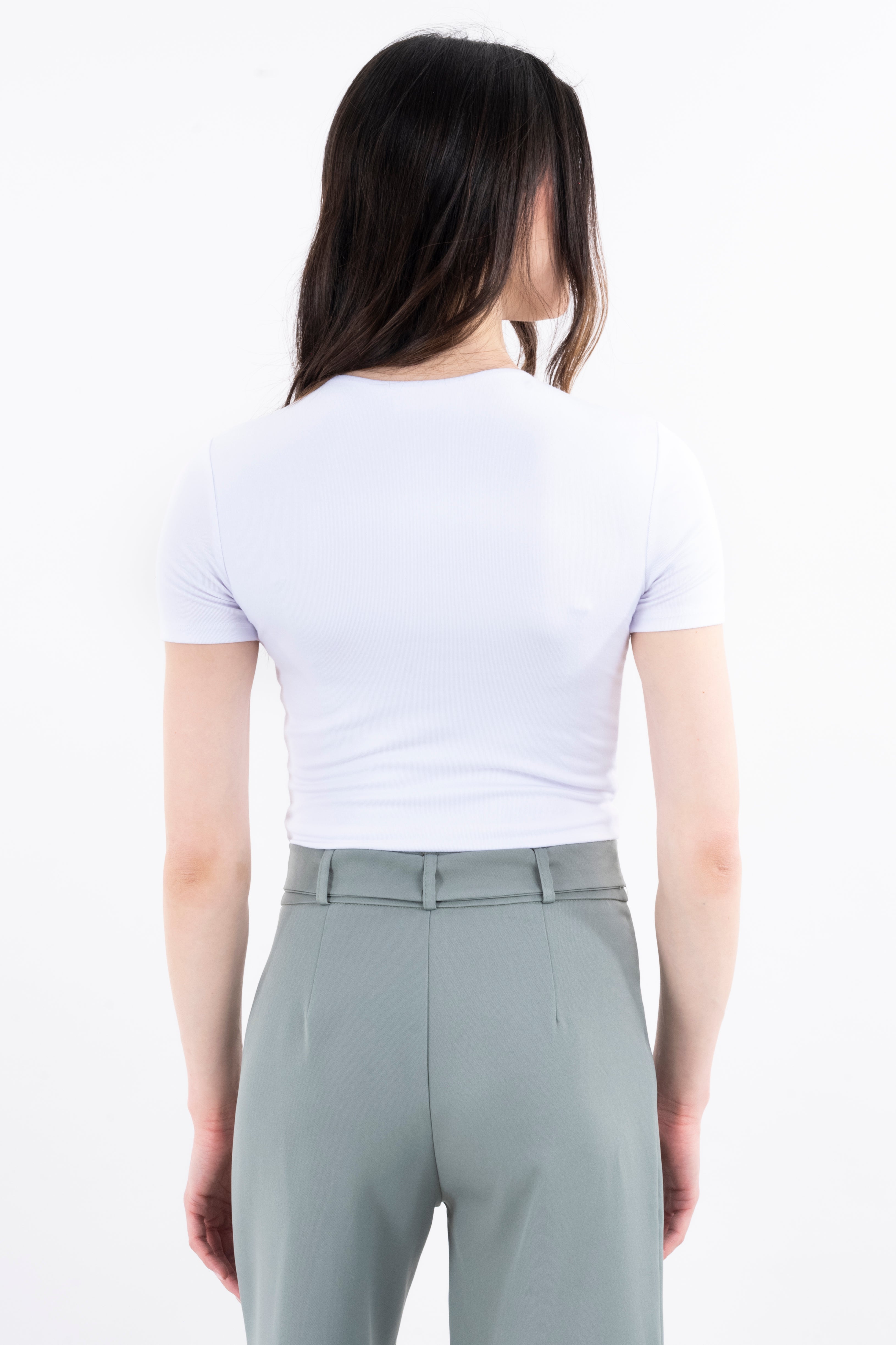 Top básico tejido doble liso BLANCO