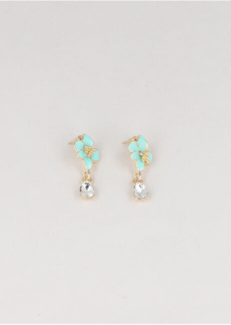 Aretes Flor Colgante Brillo MENTA