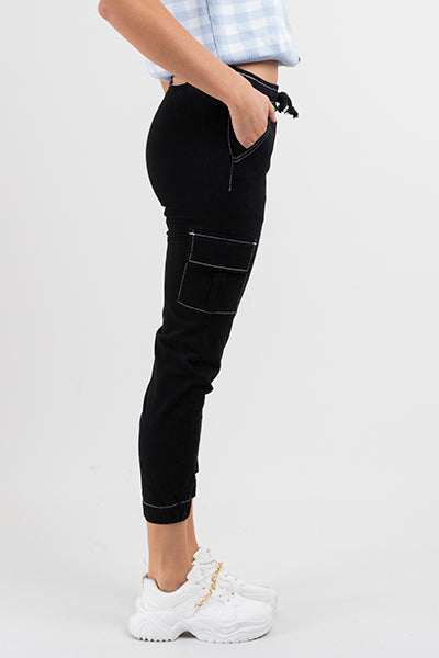 Jeans cargo cinta NEGRO