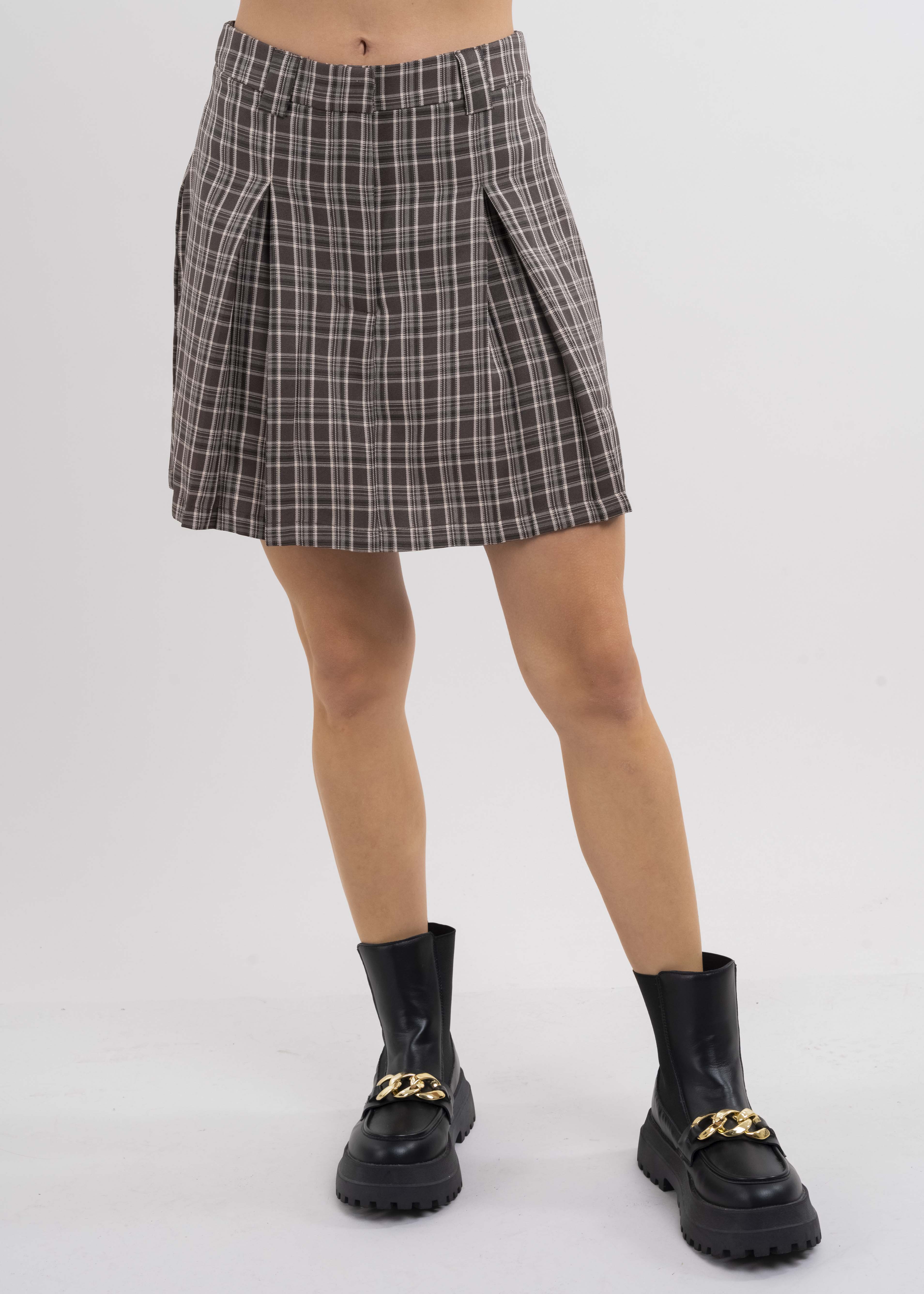 Falda mini tableada cuadros