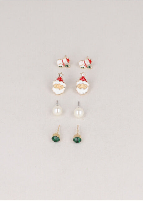 4 Pr Aretes Santa BLANCO