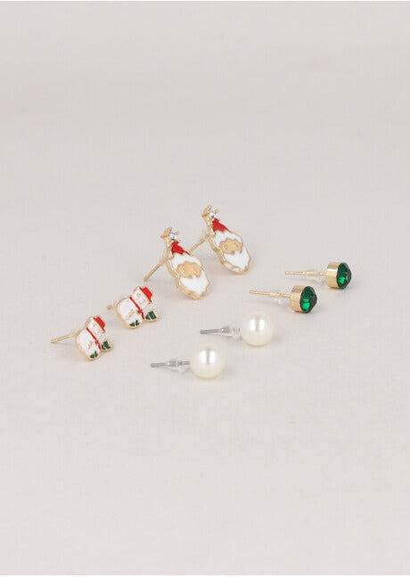 4 Pr Aretes Santa BLANCO