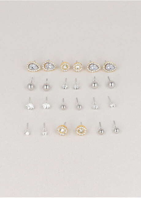 12 Pr Aretes Brillos ORO