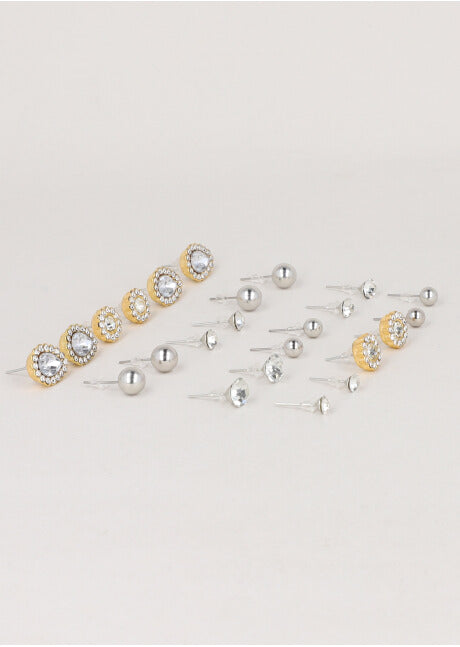 12 Pr Aretes Brillos ORO