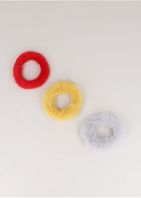 Set 3 Scrunchie Peluche AMARILLO