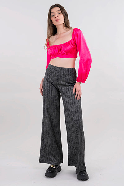 Pantalón amplio  lúrex PLATA