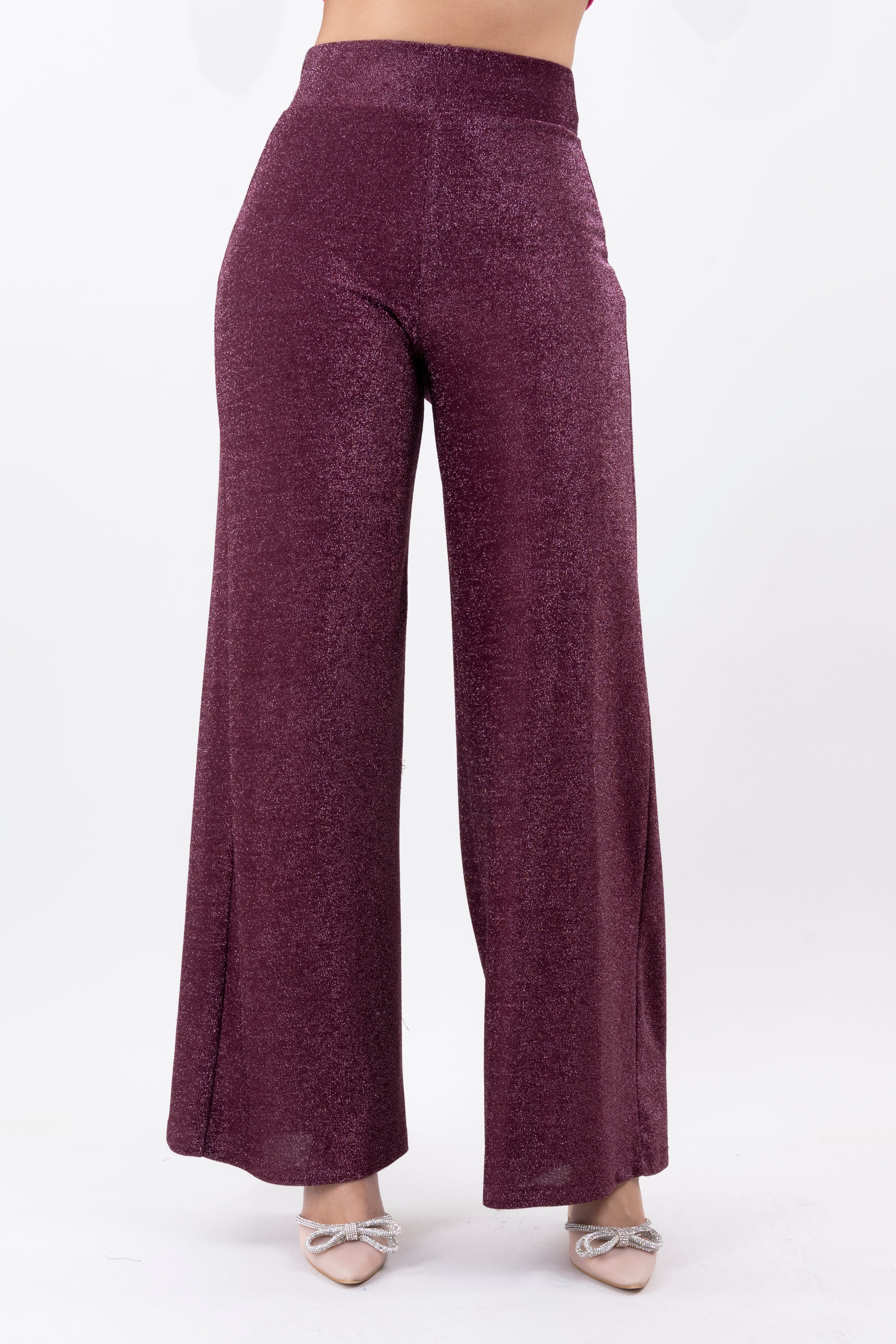 Pantalón amplio  lúrex VINO
