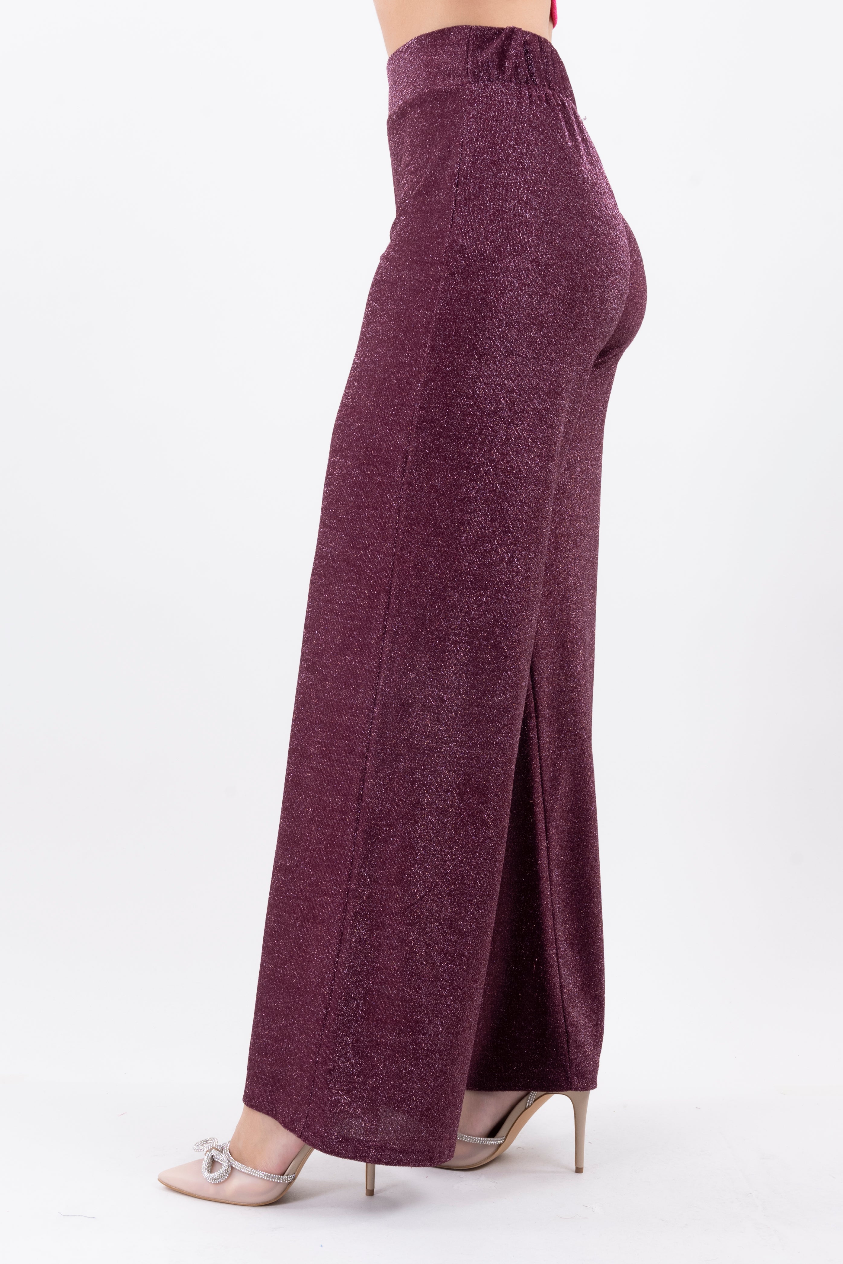 Pantalón amplio  lúrex VINO