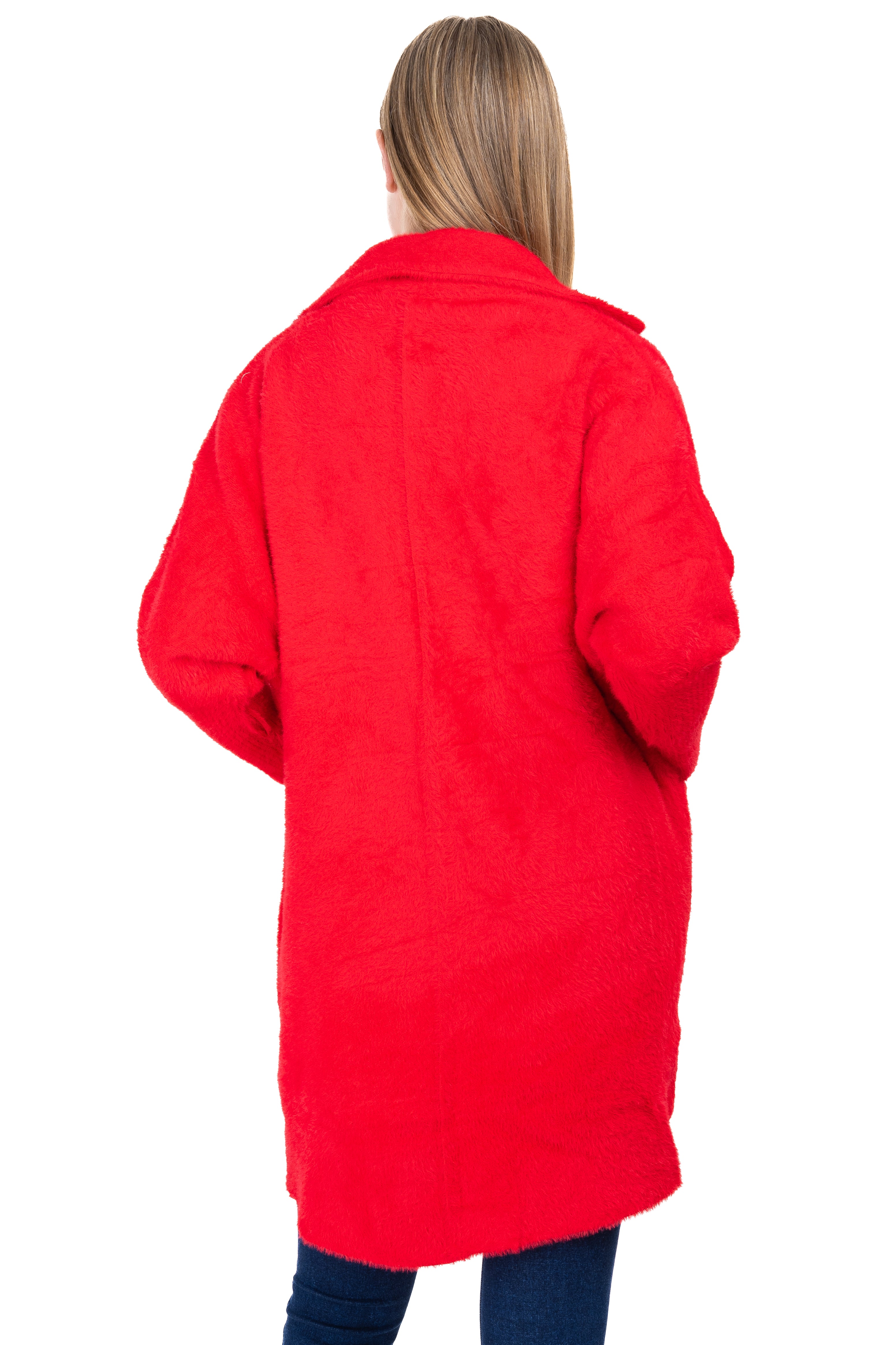 Abrigo peluche bolso maxi ROJO