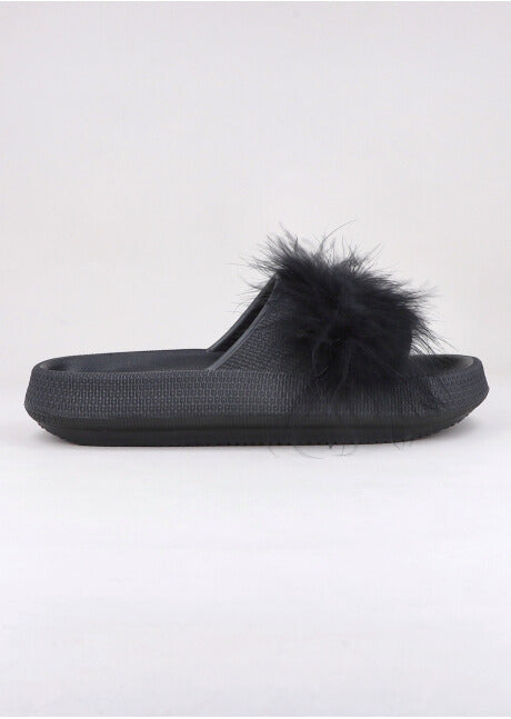 Sandalias peluche NEGRO