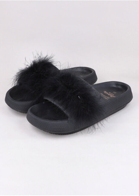 Sandalias peluche NEGRO