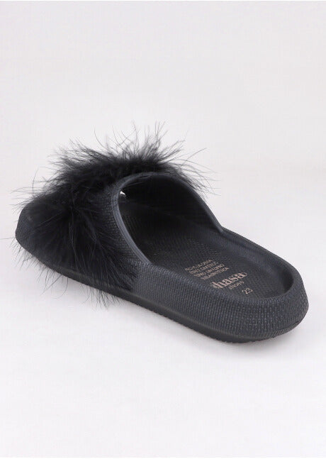 Sandalias peluche NEGRO