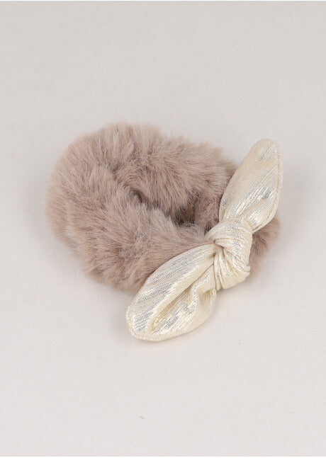 Scrunchie Peluche Moño BEIGE