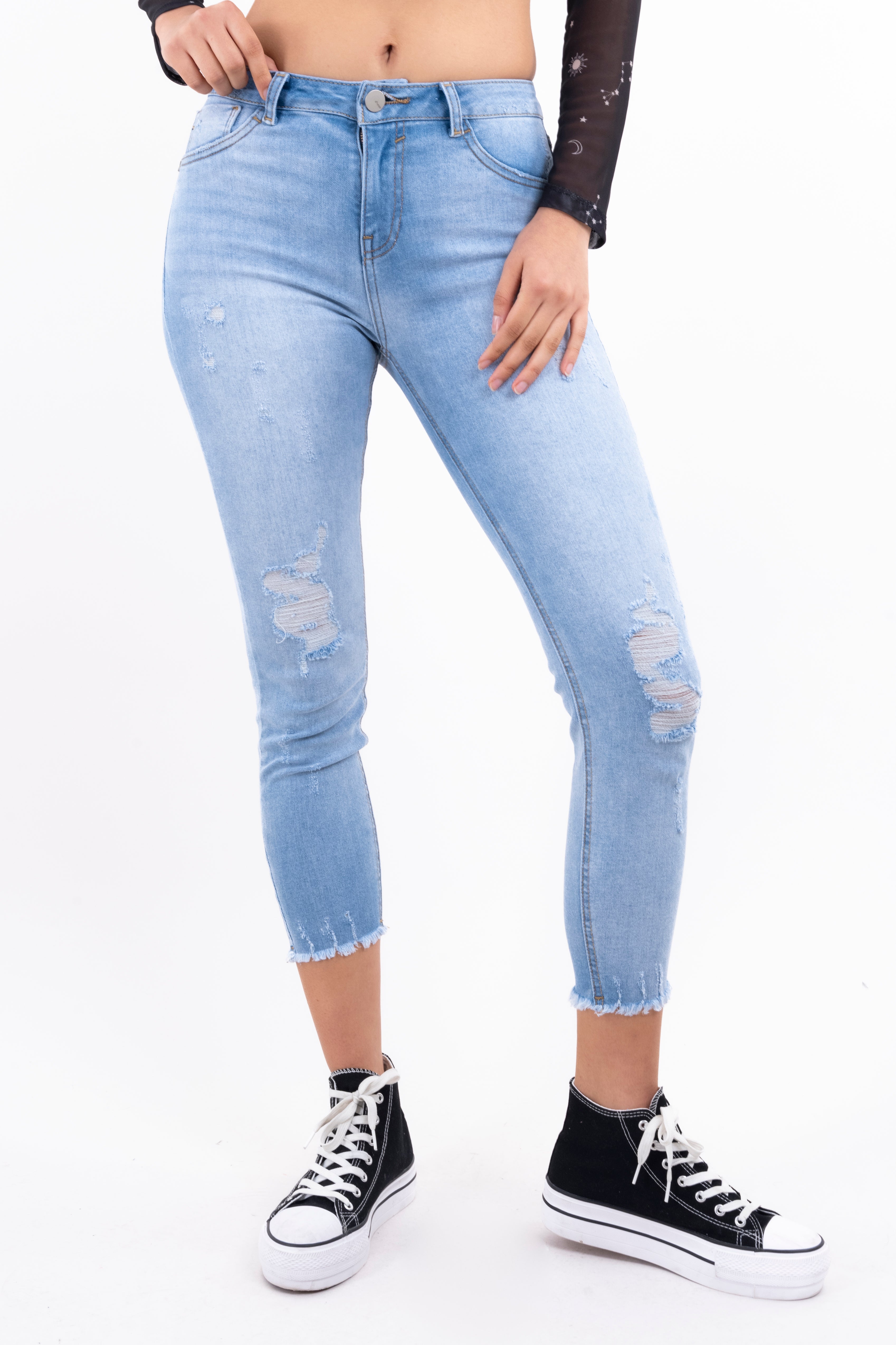 Jeans skinny destrucciones LIGHT WASH