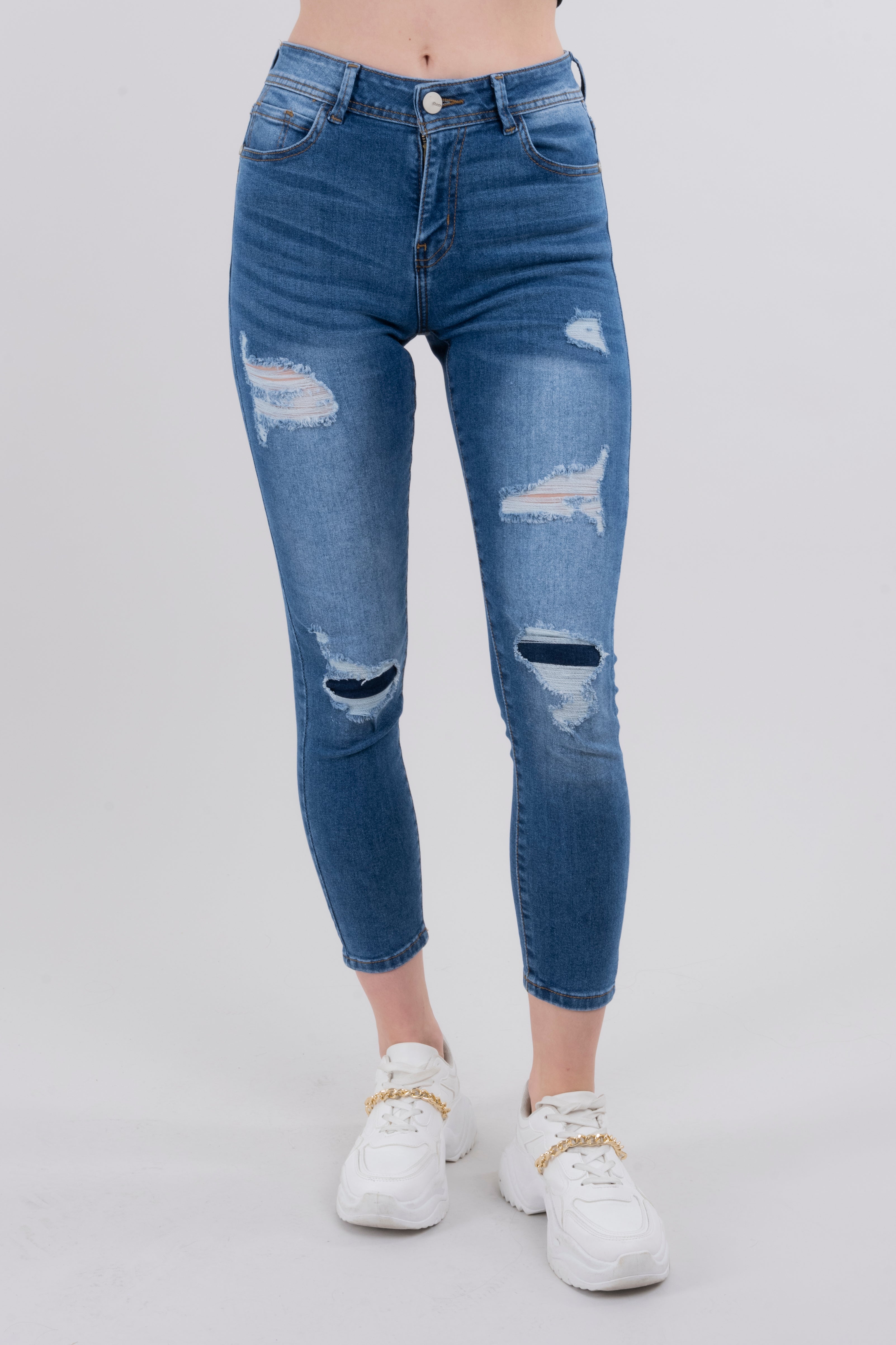 Jeans skinny destrucción MEDIUM WASH