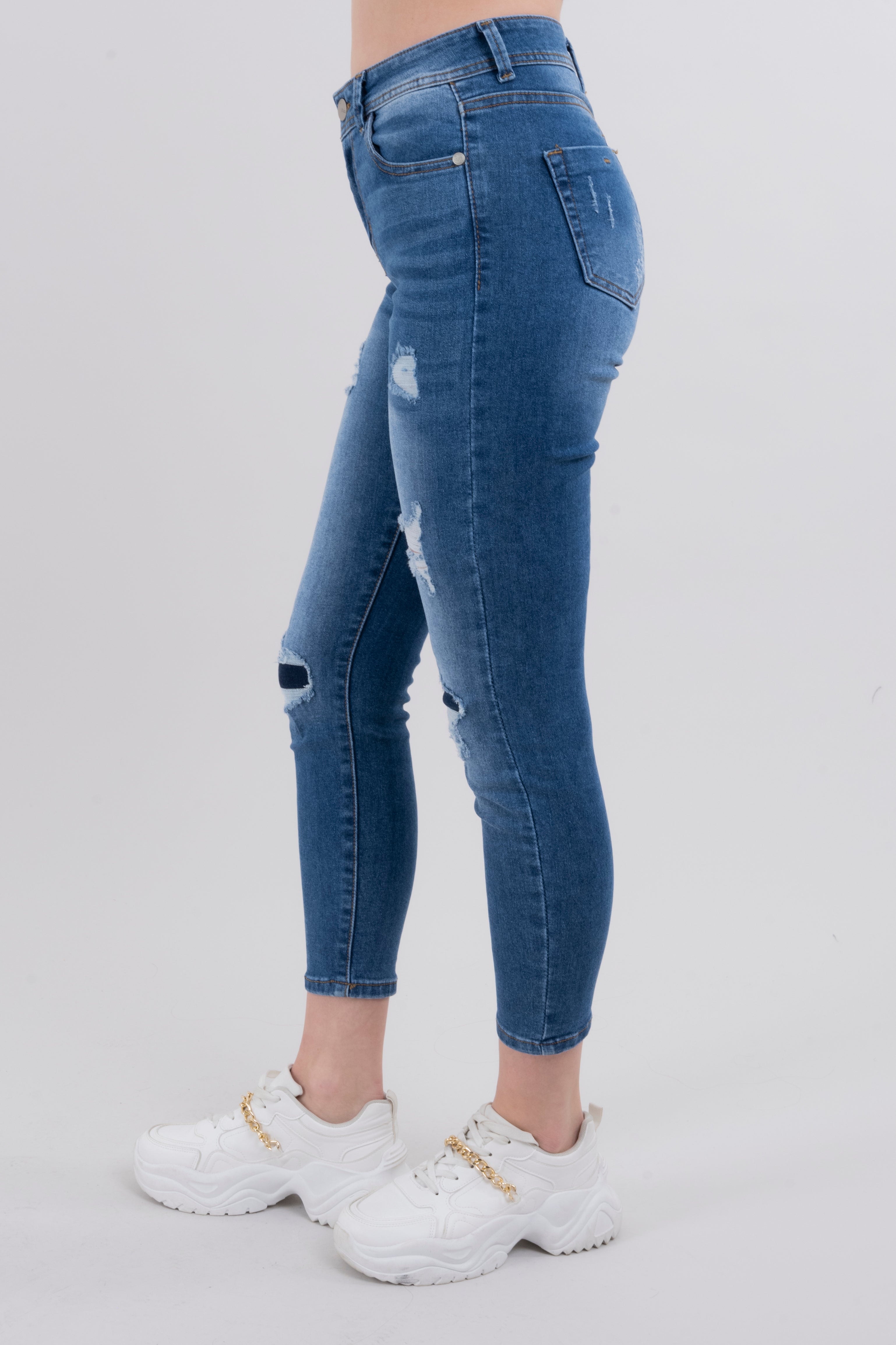 Jeans skinny destrucción MEDIUM WASH