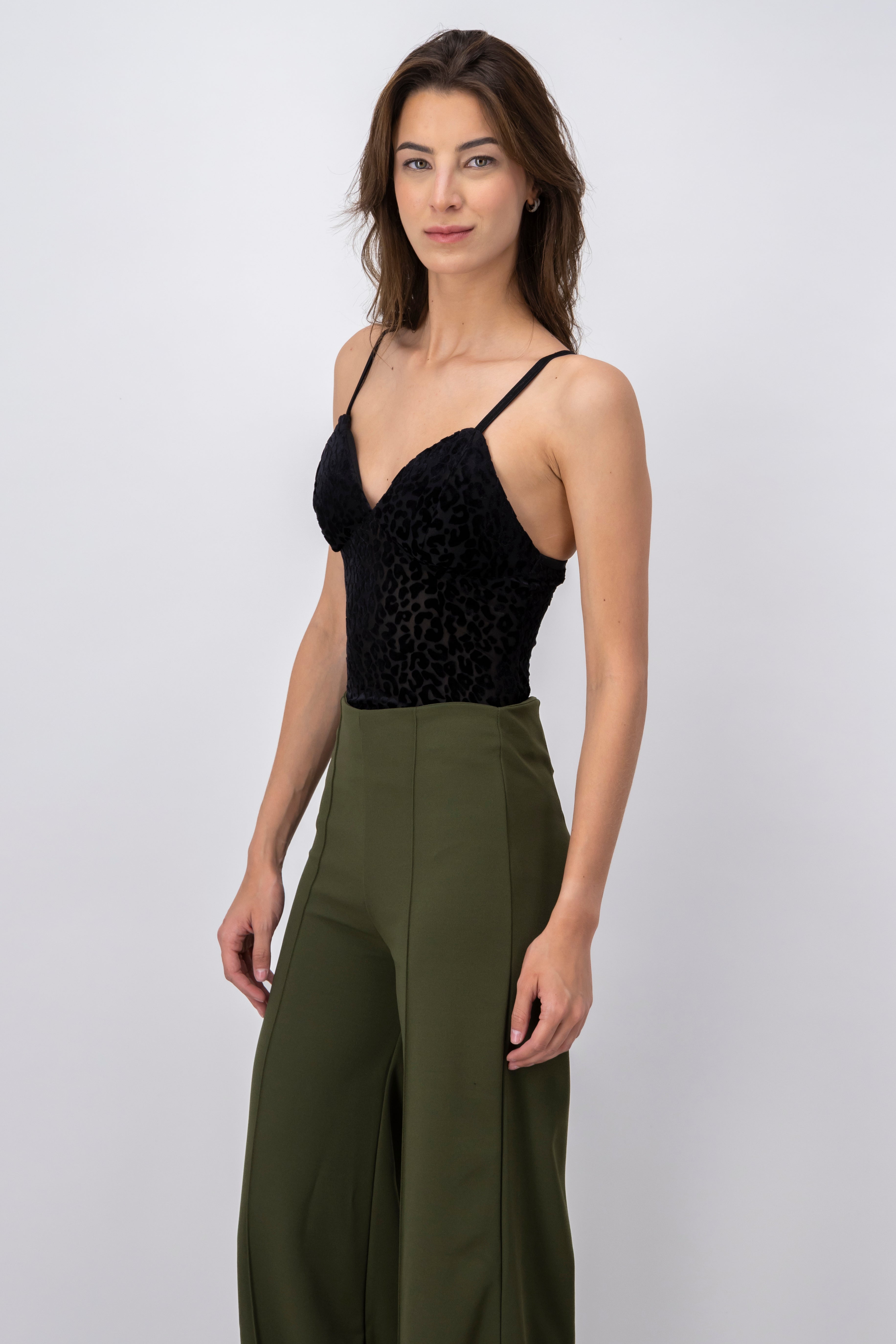 Bodysuit animal print terciopelo NEGRO