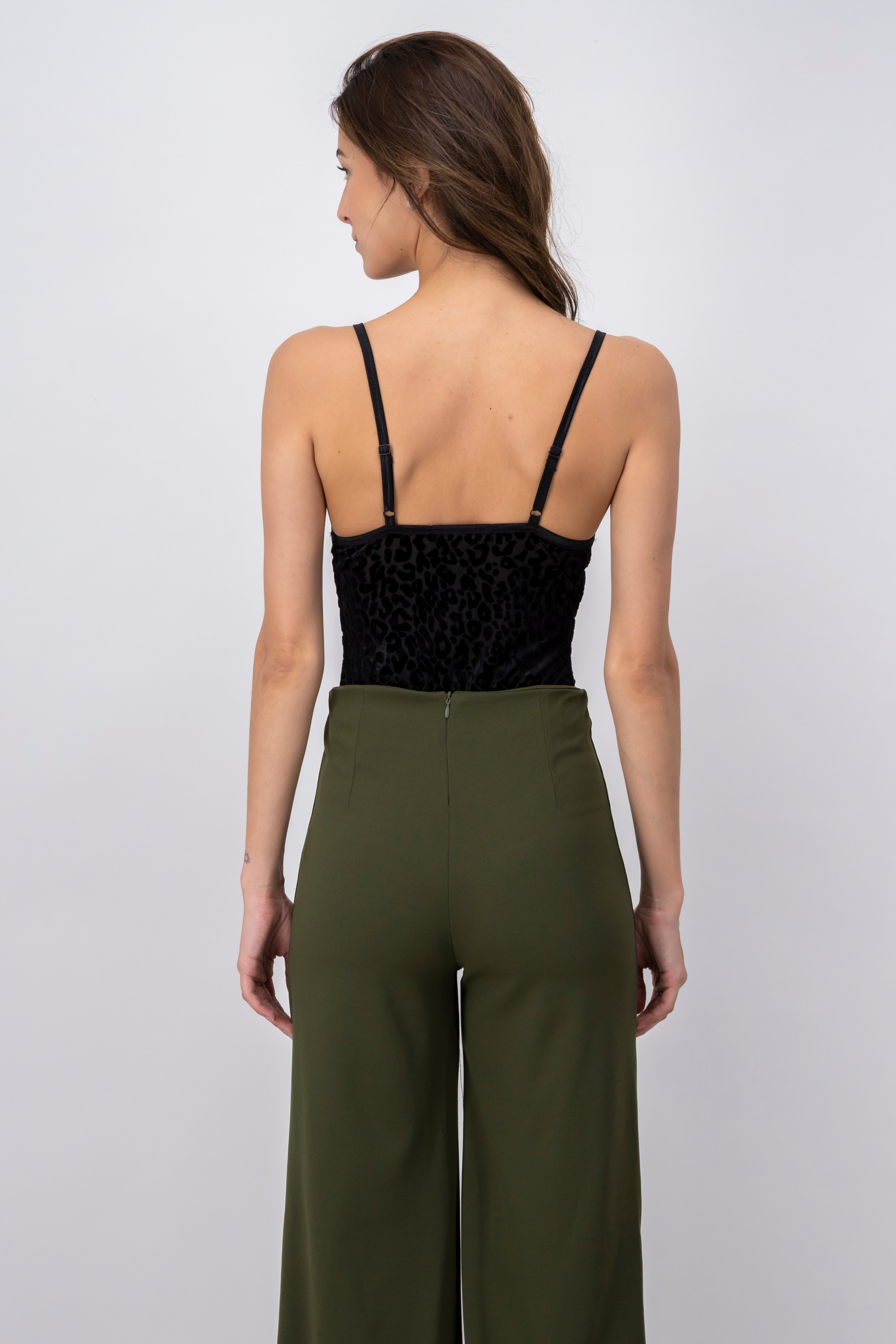 Bodysuit animal print terciopelo NEGRO