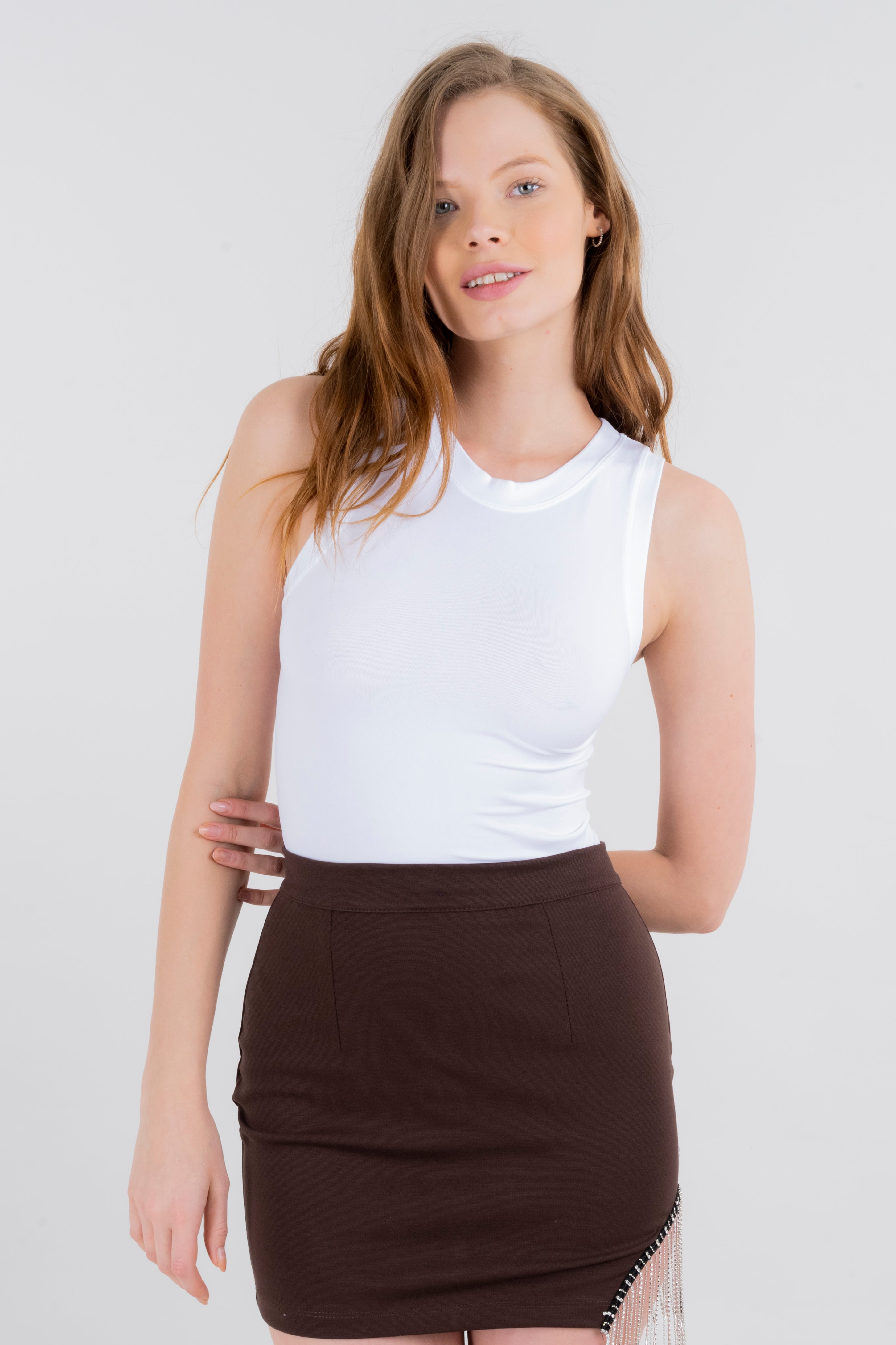 Bodysuit liso acanalado BLANCO
