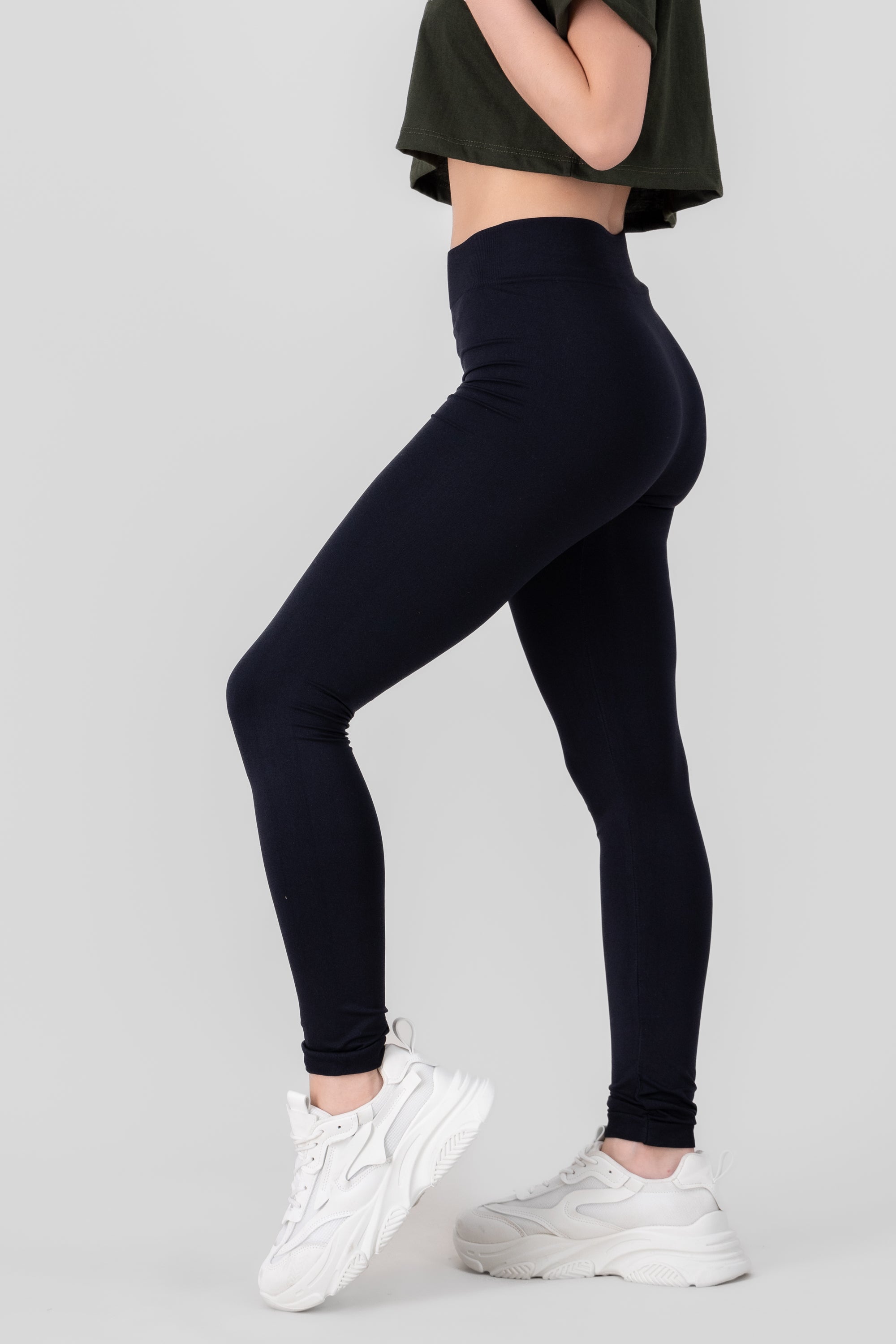 Leggings Seamless Cintura Media NEGRO