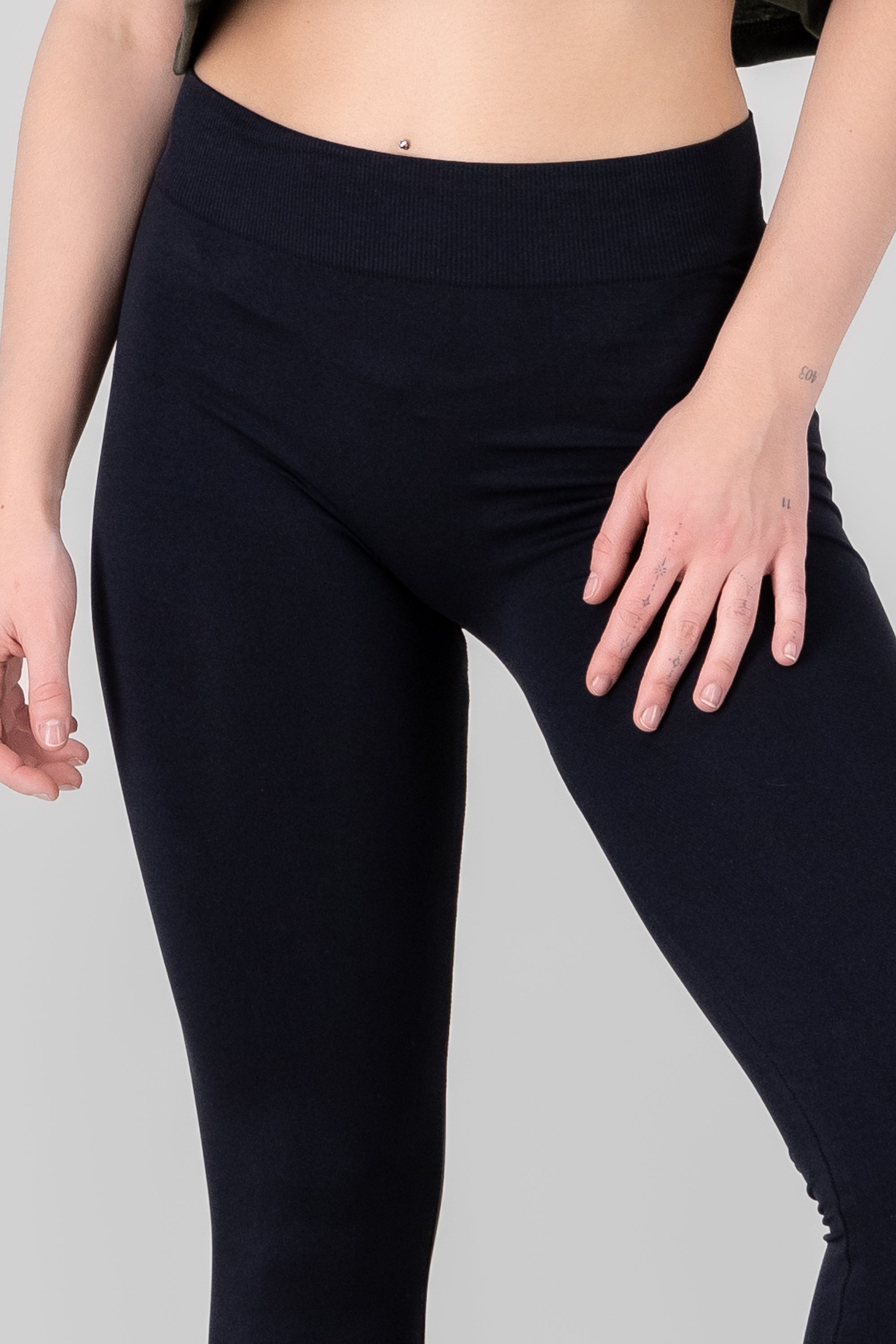 Leggings Seamless Cintura Media NEGRO