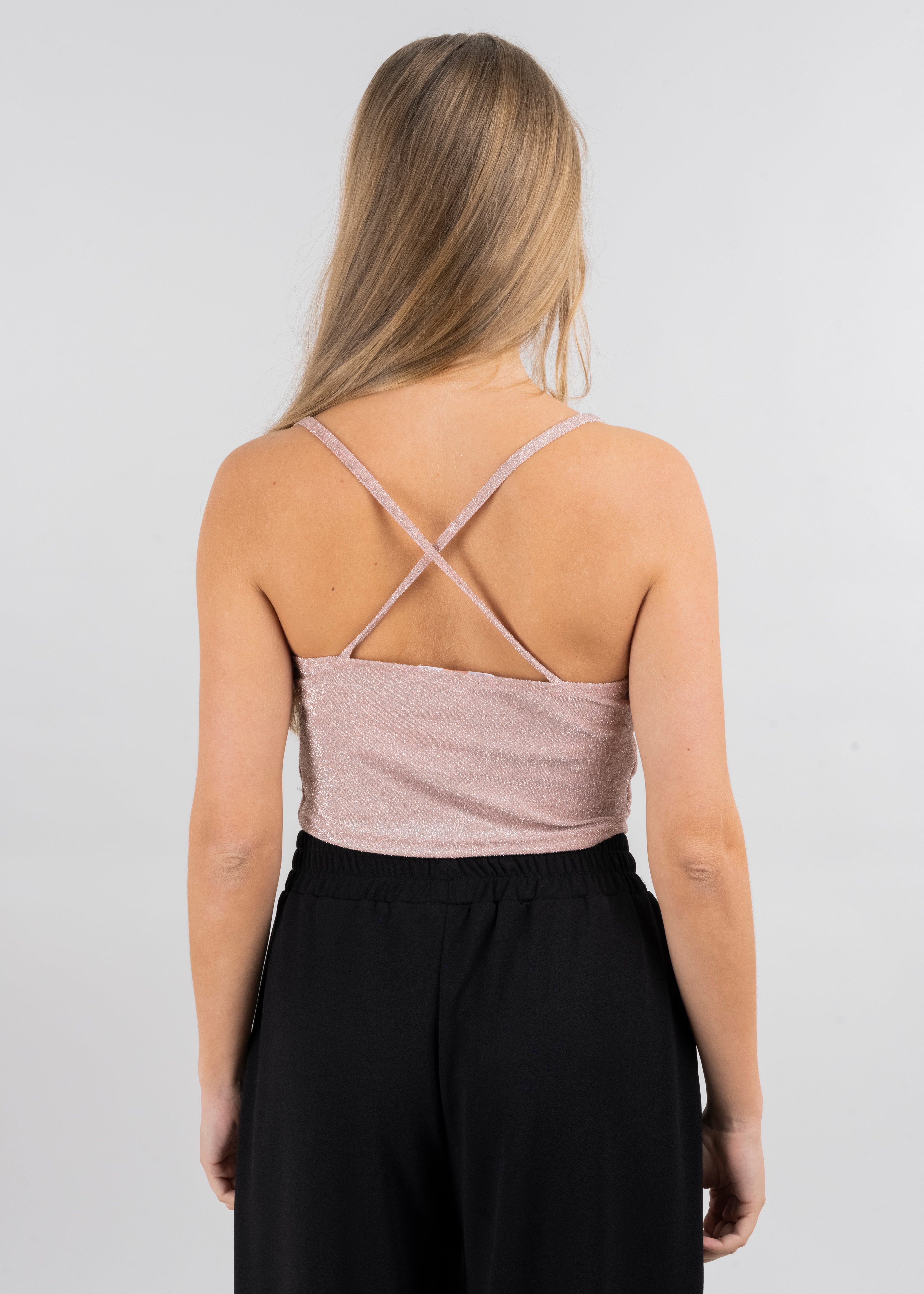 Top tirantes cruzados lurex ROSA