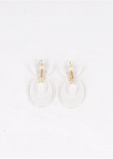 Aretes Doble Forma Acrilico TRANSPARENTE