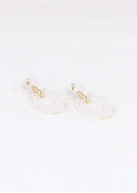 Aretes Doble Forma Acrilico TRANSPARENTE