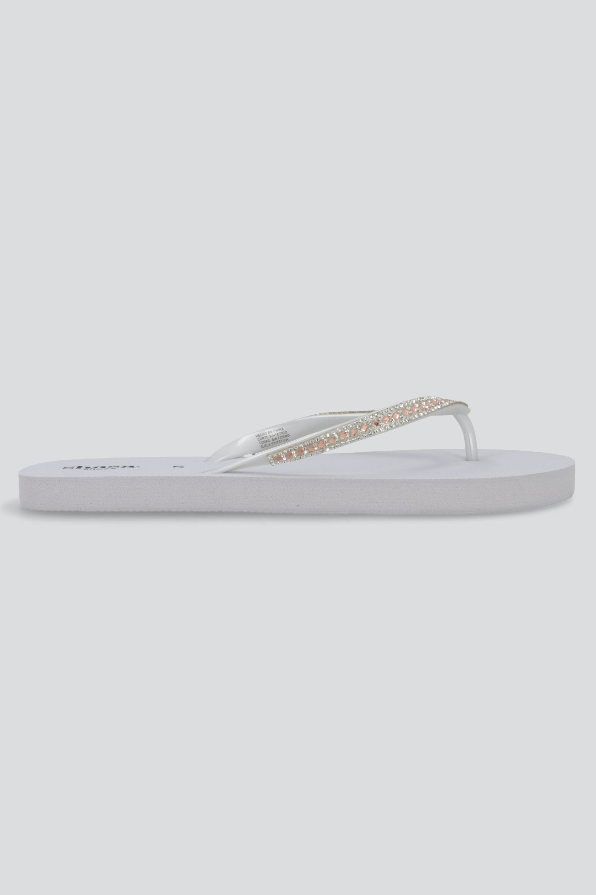 Flip Flop Cintas Brillos BLANCO
