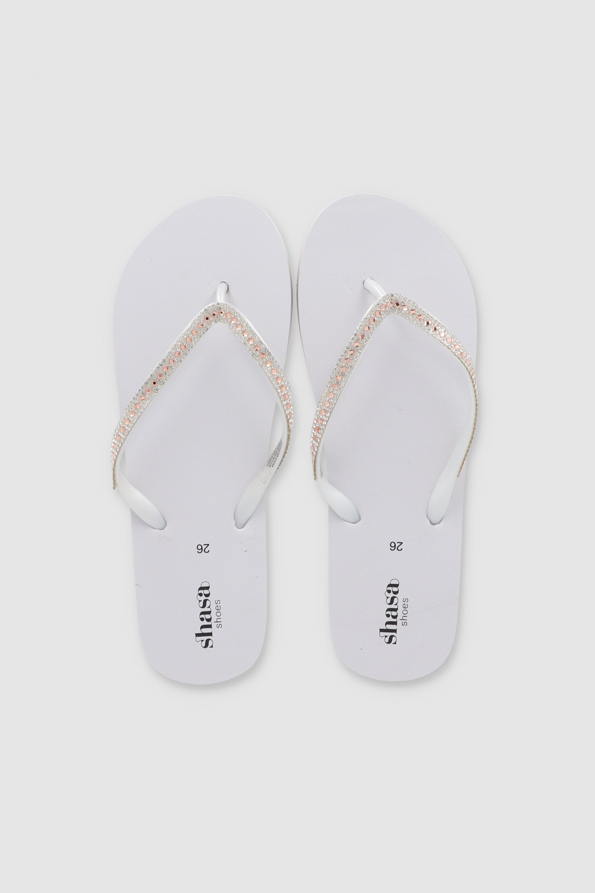 Flip Flop Cintas Brillos BLANCO