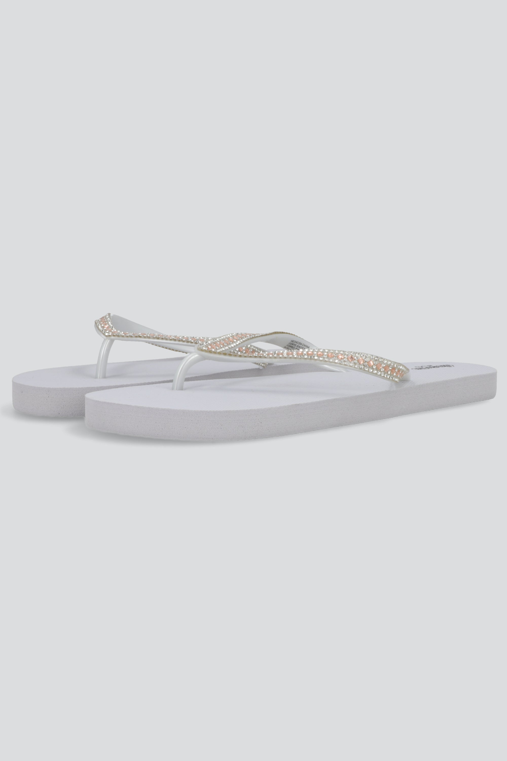 Flip Flop Cintas Brillos BLANCO