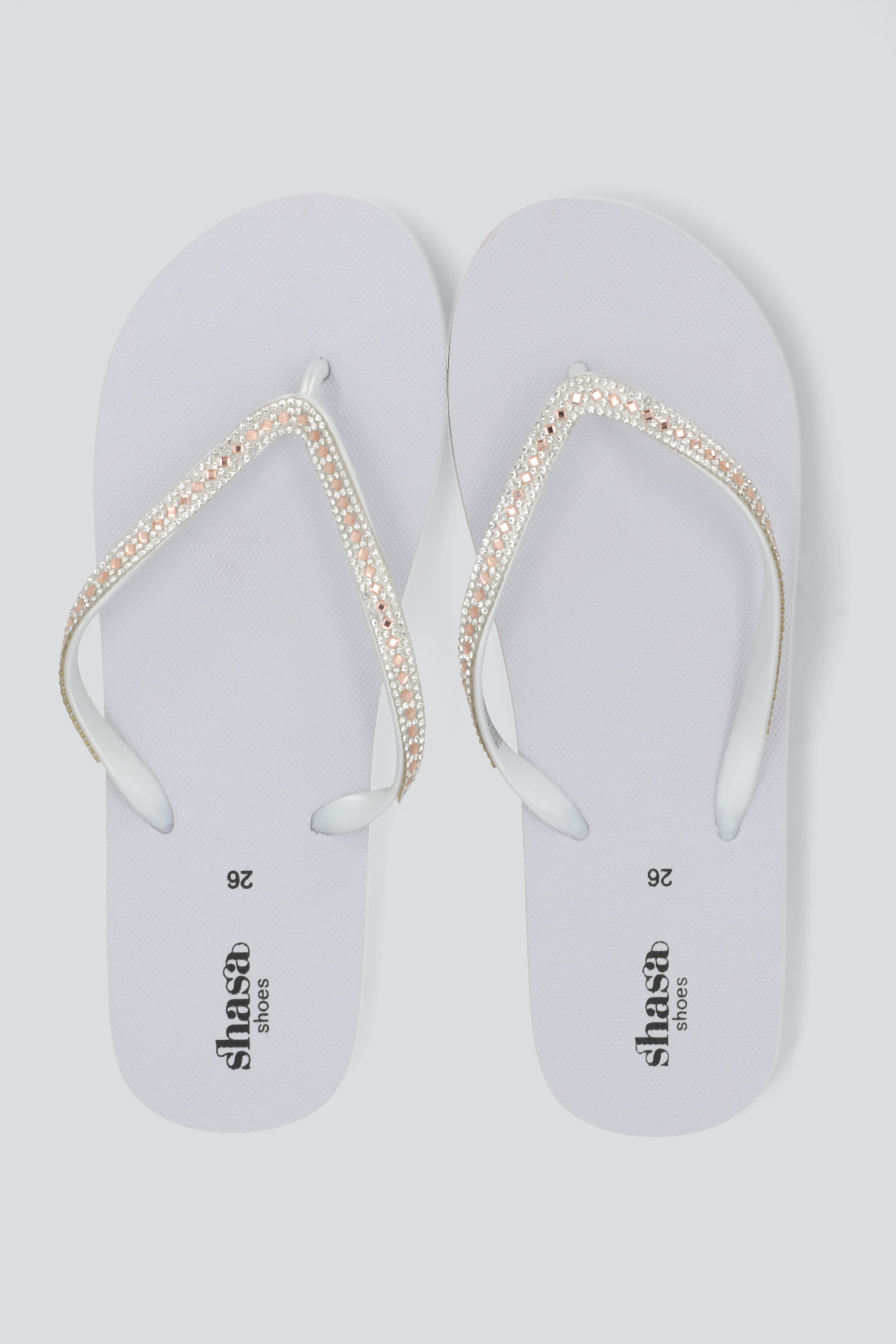 Flip Flop Cintas Brillos BLANCO