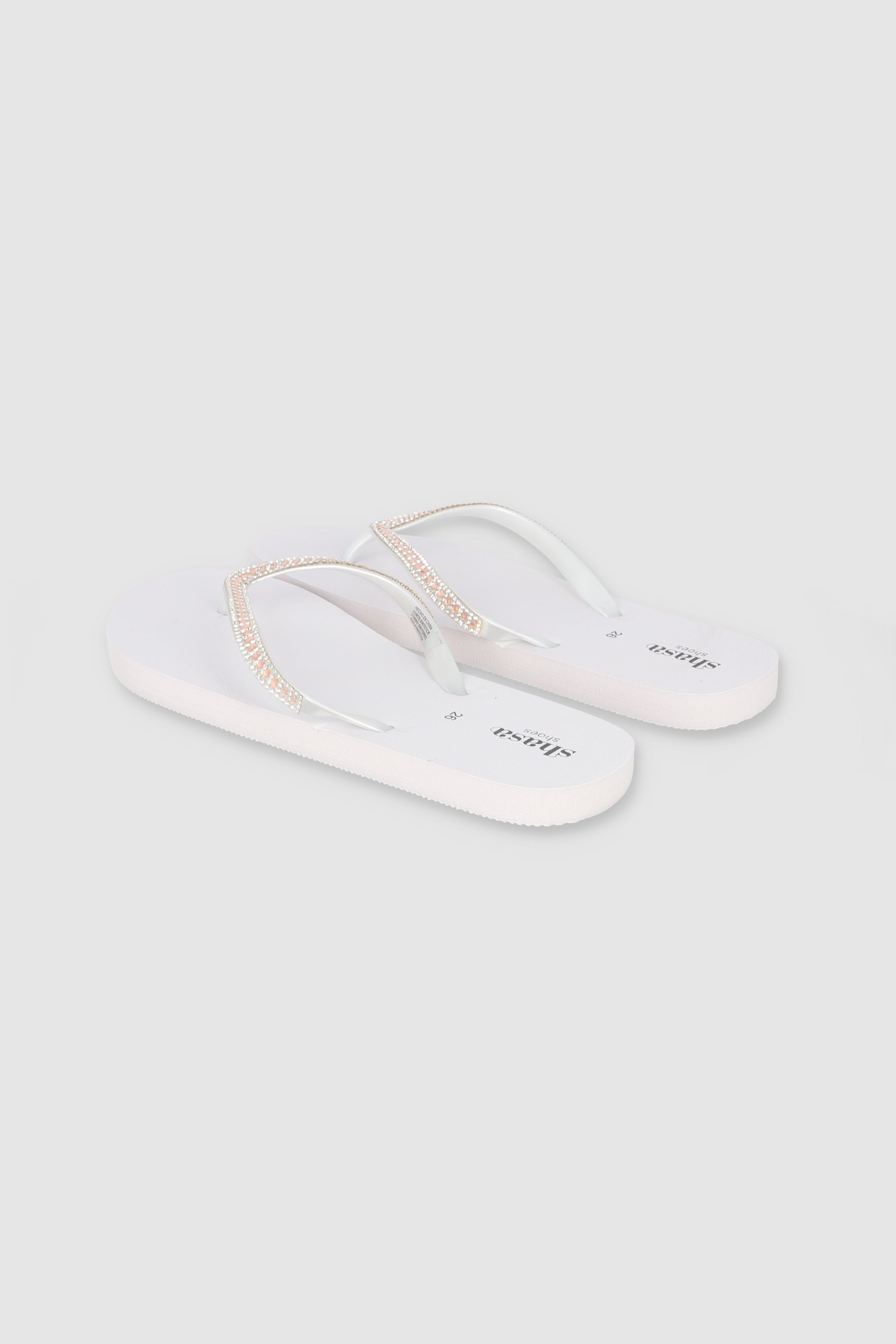 Flip Flop Cintas Brillos BLANCO