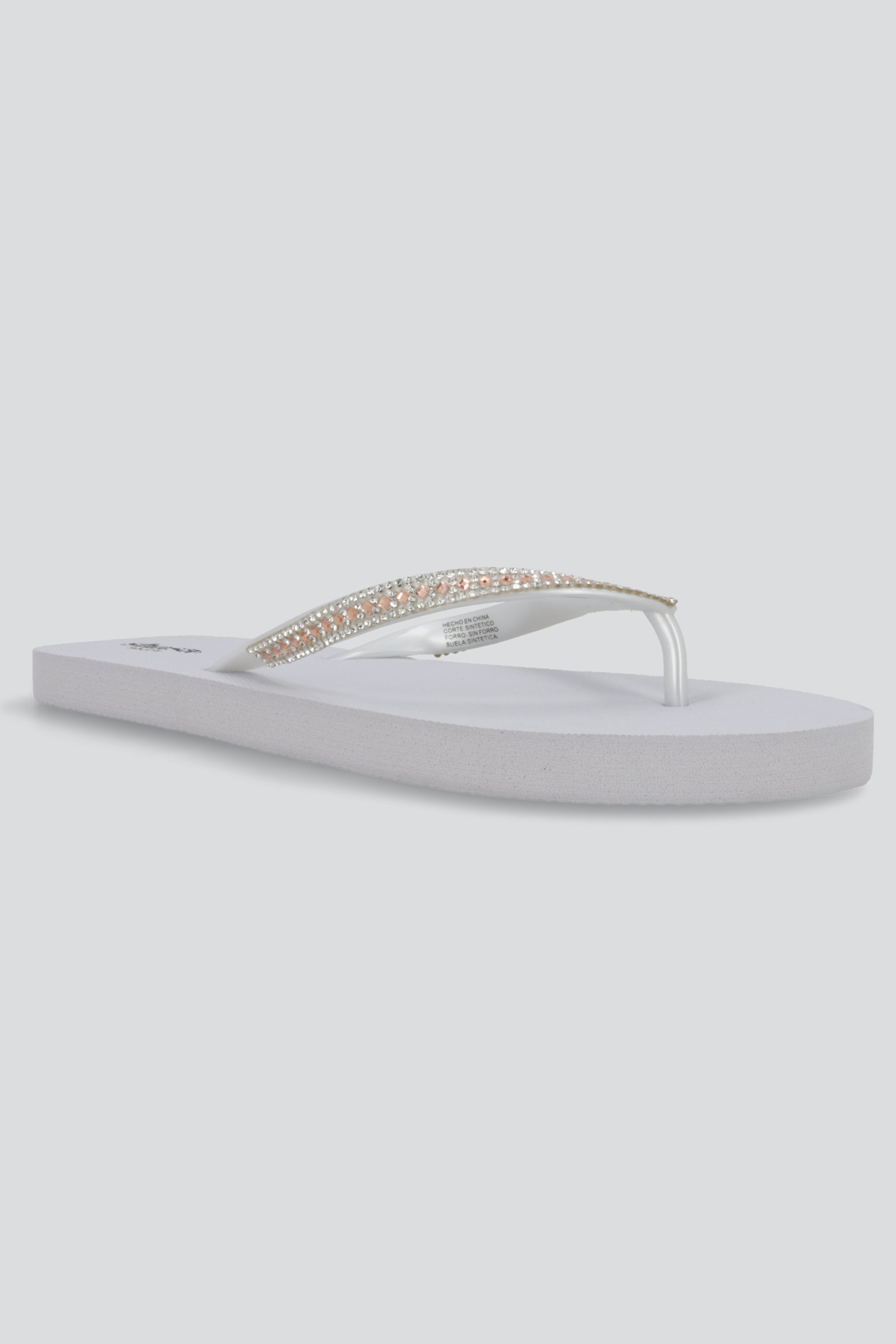 Flip Flop Cintas Brillos BLANCO