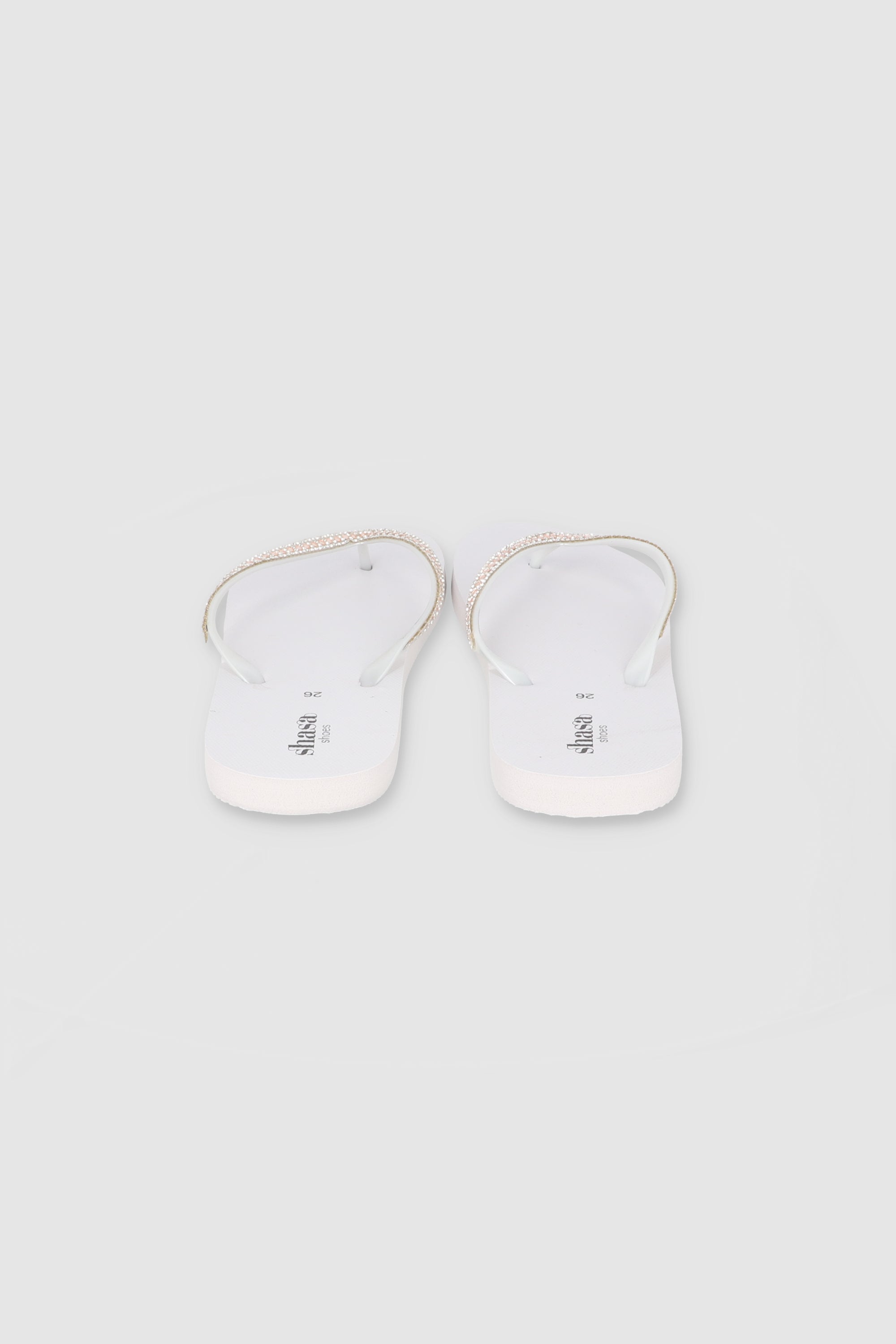 Flip Flop Cintas Brillos BLANCO