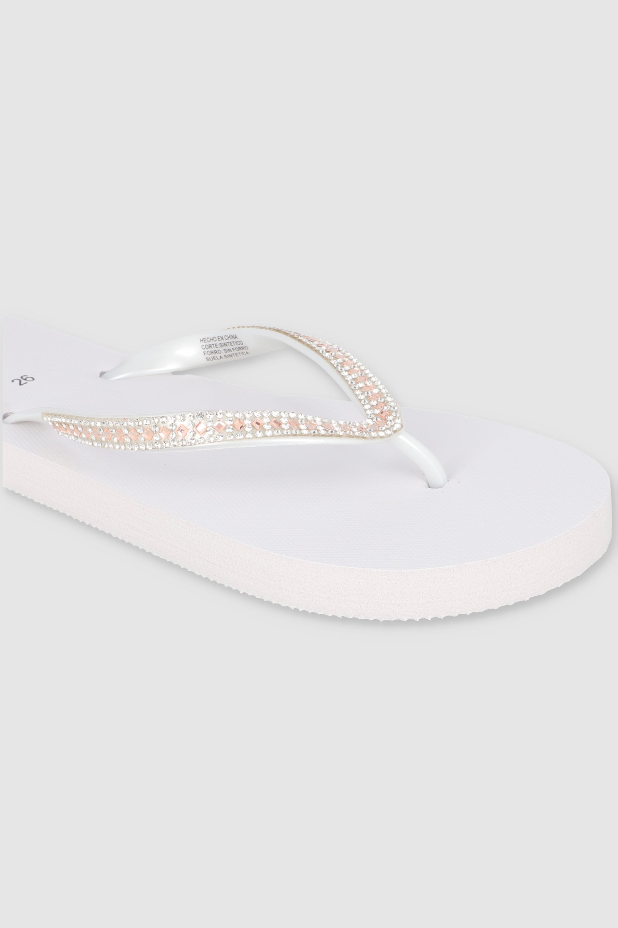 Flip Flop Cintas Brillos BLANCO