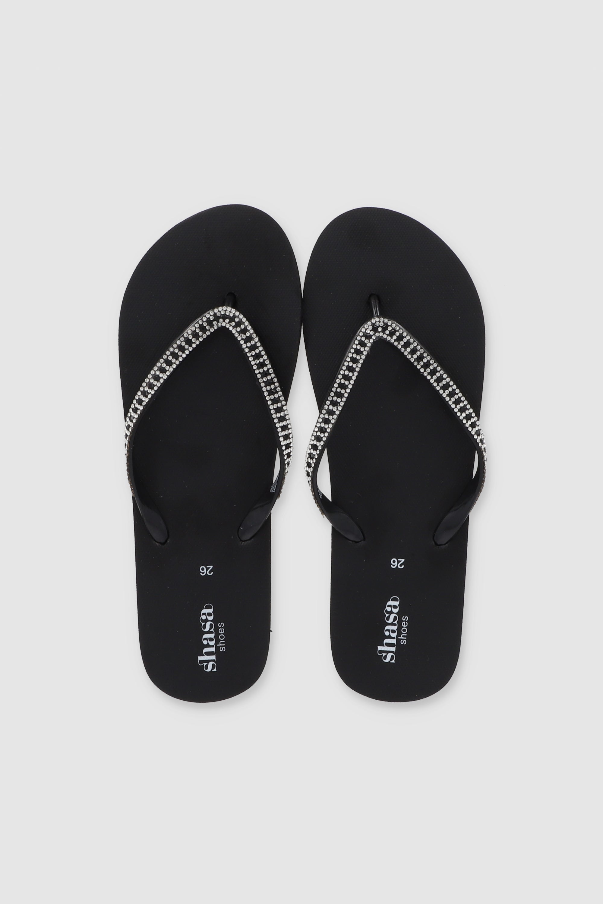 Flip Flop Cintas Brillos NEGRO