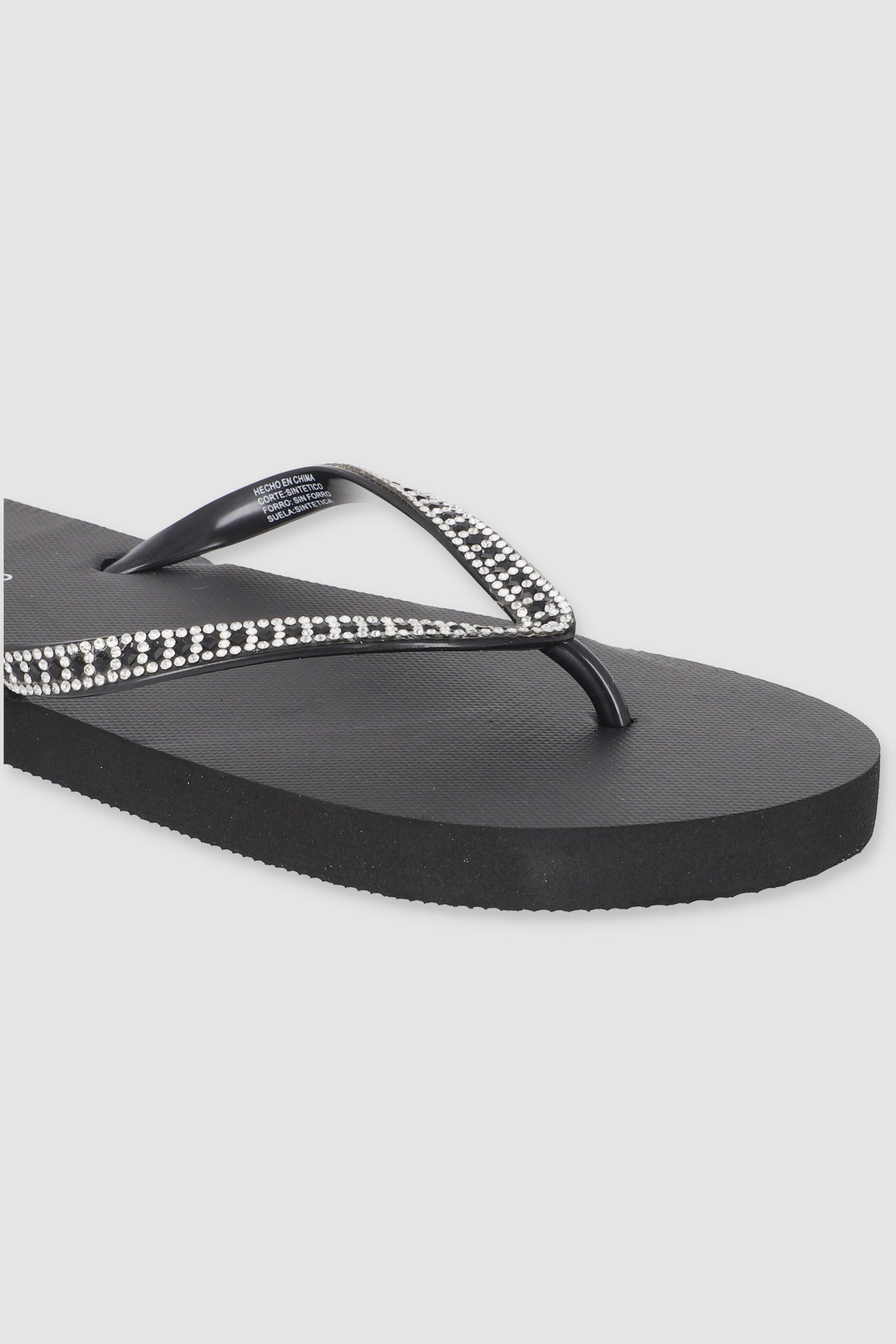 Flip Flop Cintas Brillos NEGRO