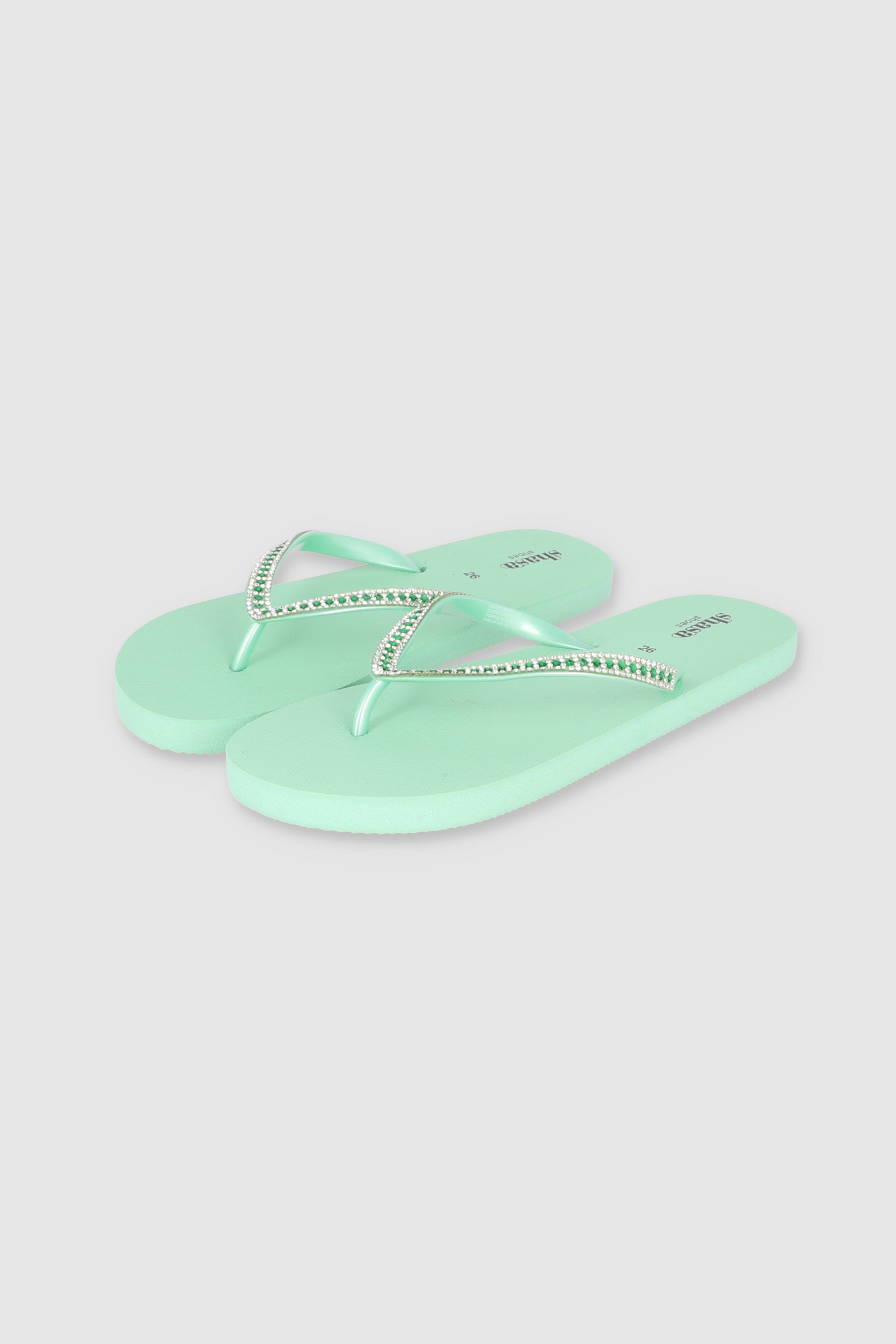 Flip Flop Cintas Brillos VERDE