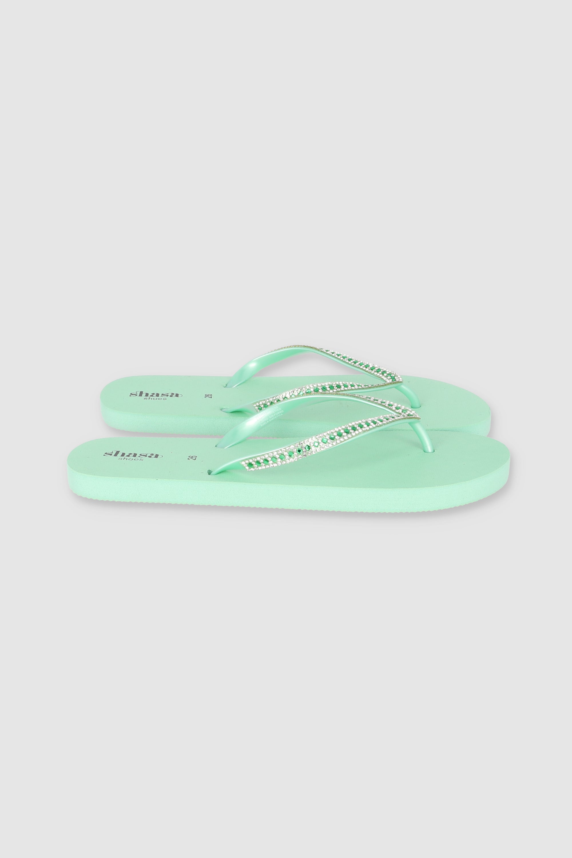 Flip Flop Cintas Brillos VERDE