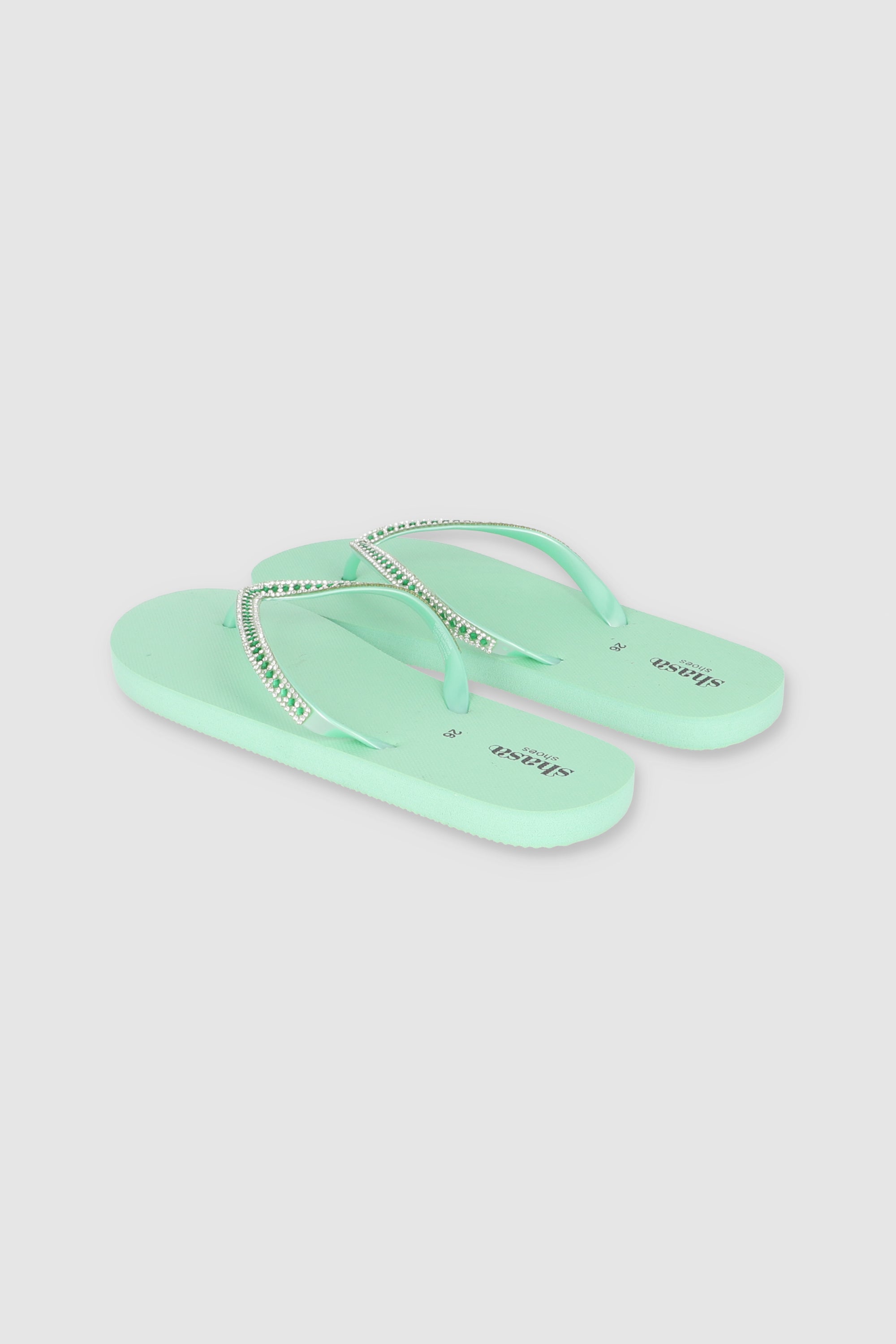 Flip Flop Cintas Brillos VERDE