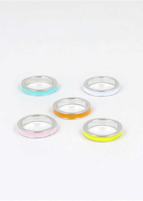 Set 5 Anillos Color PLATA