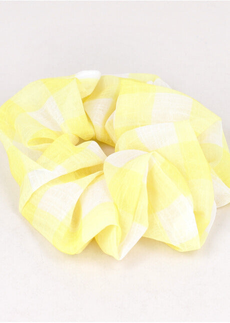 Scrunchie Mesh Cuadros AMARILLO