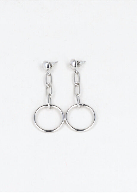 Aretes Largos Circulos PLATA