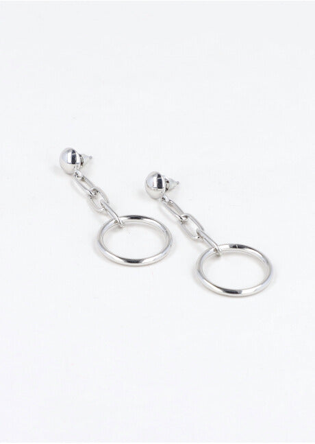 Aretes Largos Circulos PLATA