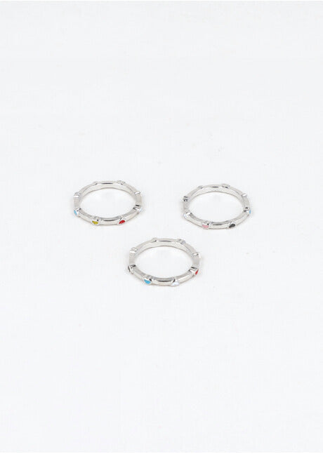 3 P Anillos Corazoncitos PLATA