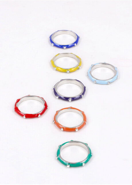 7 P Anillos Colores PLATA