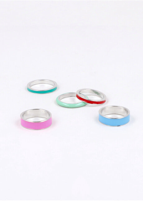 Set Anillos Grosores Color PLATA