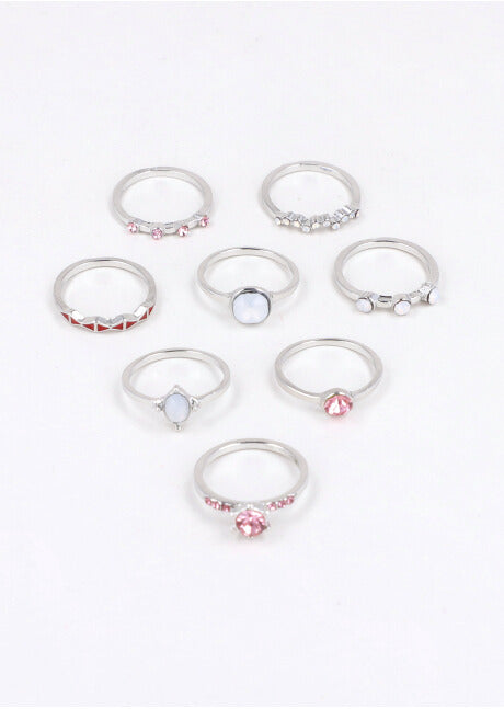 8 P Anillos Brillos PLATA